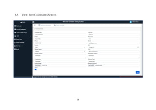 18
6.5 VIEW- EDIT CANDIDATES SCREEN
 