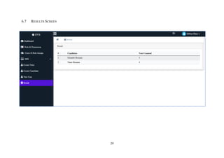 20
6.7 RESULTS SCREEN
 