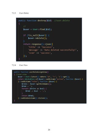 26
7.2.3 User Delete
7.2.4 User View
 