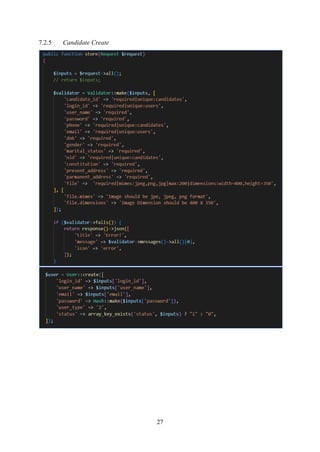 27
7.2.5 Candidate Create
 