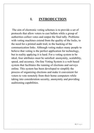 ONLINE VOTING SYSTEM SE Project for vote | DOCX