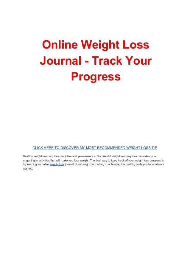 Online Weight Loss Journal Track Your Progress
