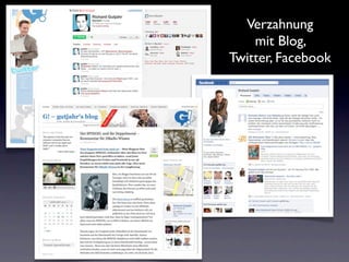 Verzahnung
    mit Blog,
Twitter, Facebook
 
