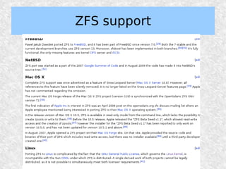ZFS support
 