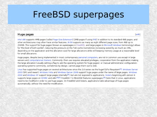 FreeBSD superpages
 