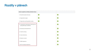 7
Rozdíly v plánech
 