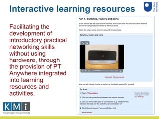 Interactive learning resources
Facilitating the
development of
introductory practical
networking skills
without using
hard...