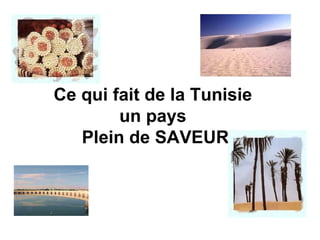 Ce qui fait de la Tunisie  un pays  Plein de SAVEUR 
