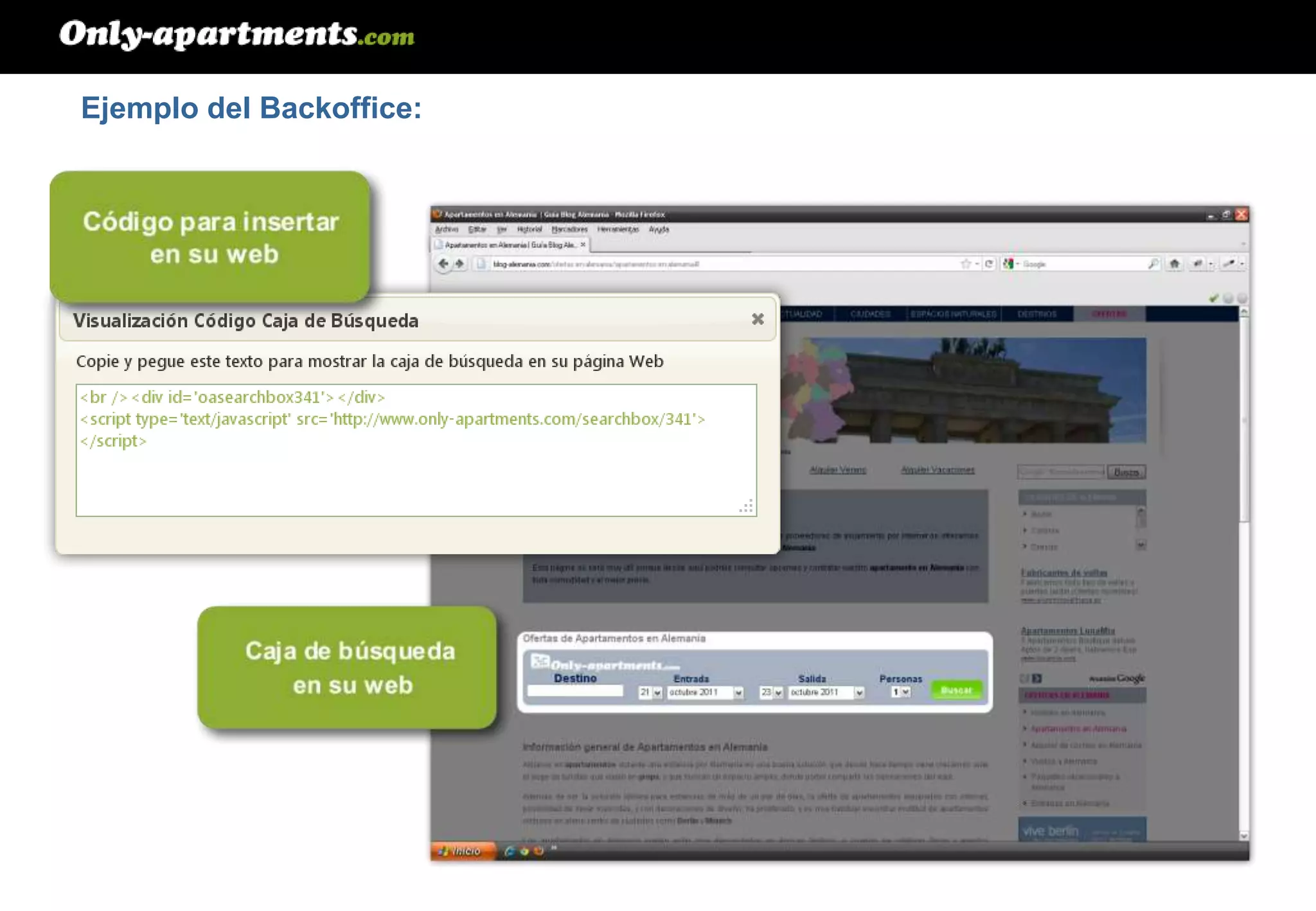 Ejemplo del Backoffice: