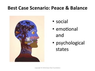 Best	
  Case	
  Scenario:	
  Peace	
  &	
  Balance	
  
•  social	
  
•  emo9onal	
  
and	
  	
  
•  psychological	
  
stat...