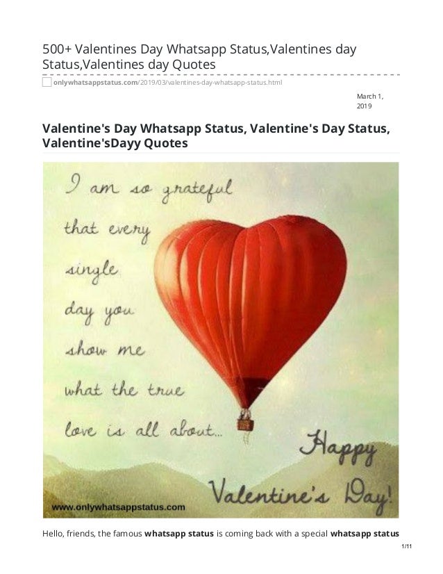 Onlywhatsappstatus Com 500 Valentines Day Whatsapp Status Valentines