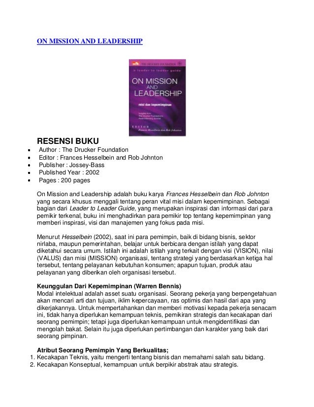 On Mission And Leadership