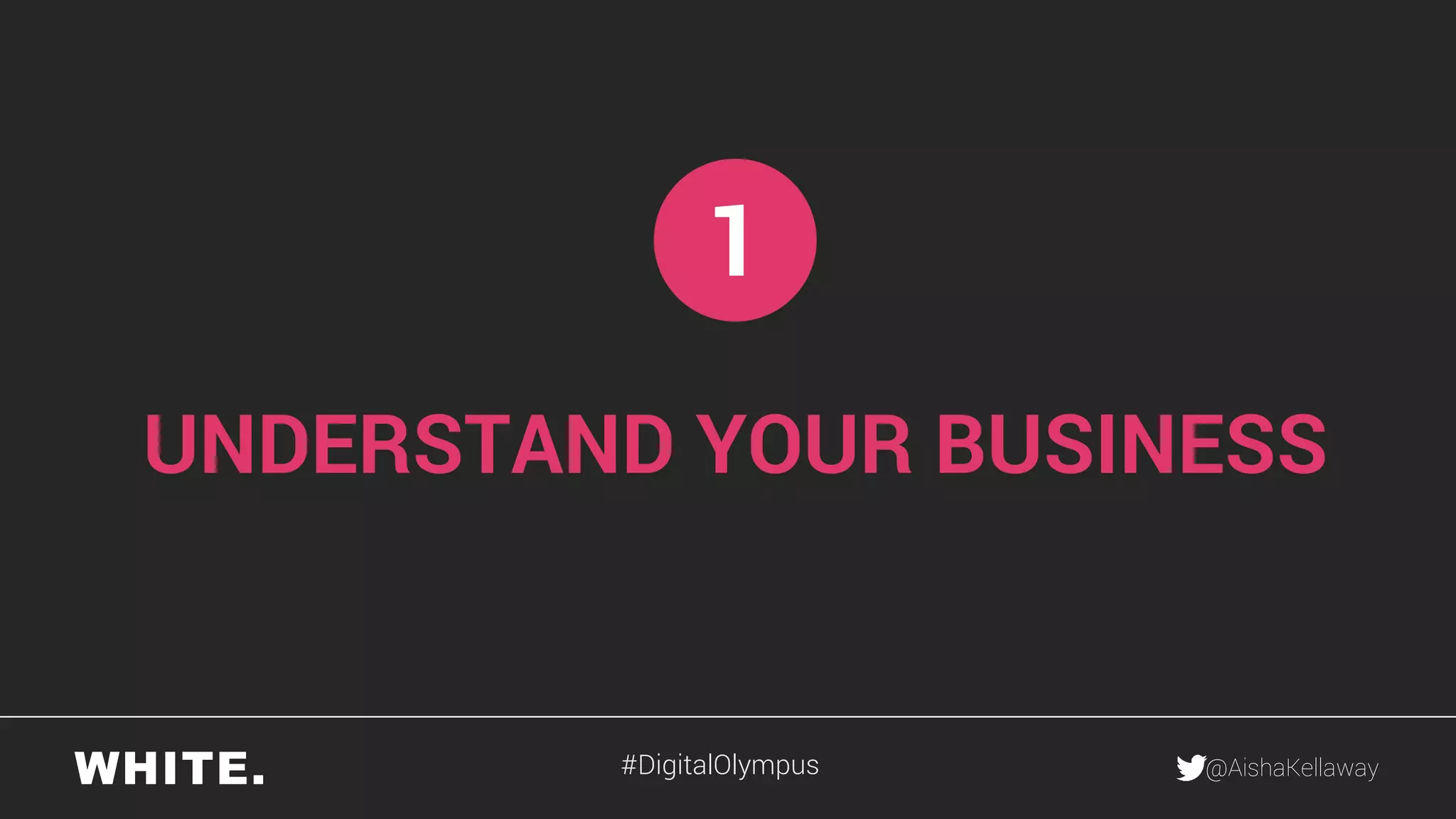 @AishaKellaway
UNDERSTAND YOUR BUSINESS
1
#DigitalOlympus
 