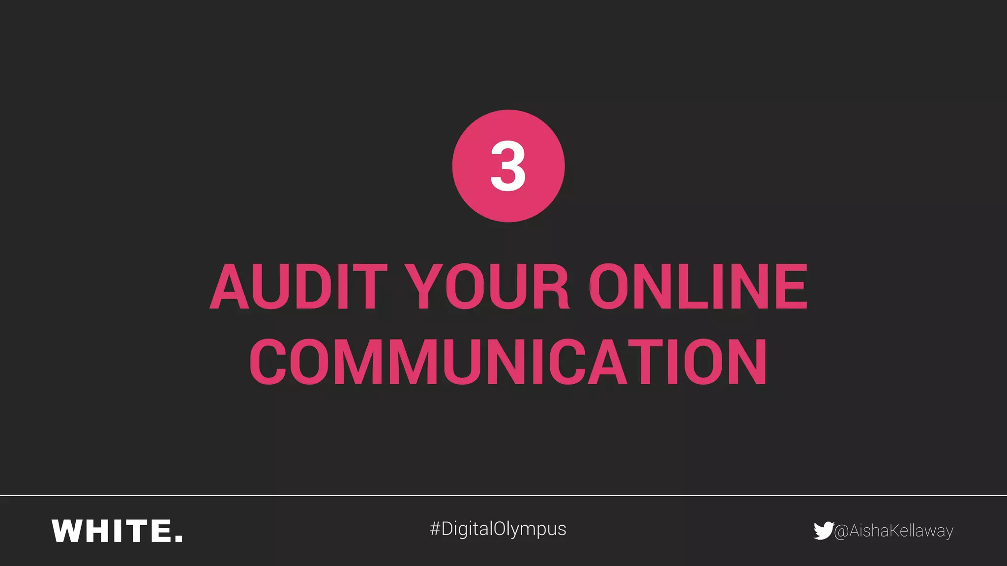@AishaKellaway
AUDIT YOUR ONLINE
COMMUNICATION
3
#DigitalOlympus
 