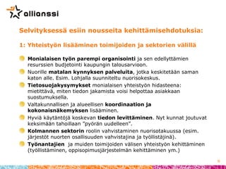 Onnistunut nuorisotakuu  -hankkeen tuloksia Suvi Ervamaa Allianssi 16.4.2014