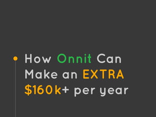 How Onnit Can
Make an EXTRA
$160k+ per year
 