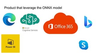 Product that leverage the ONNX model
 