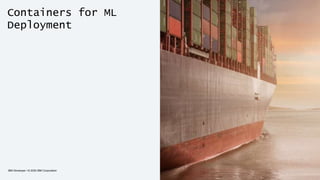 Containers for ML
Deployment
IBM Developer / © 2020 IBM Corporation 20
 