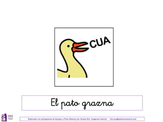 Elaborado con pictogramas de Arasaac y Picto Selector por Amaya Áriz Imágenes Internet info.ana@autismonavarra.com
El pato grazna
 