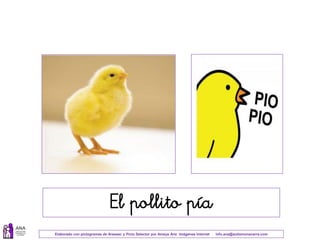 Elaborado con pictogramas de Arasaac y Picto Selector por Amaya Áriz Imágenes Internet info.ana@autismonavarra.com
El pollito pía
 