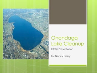 Onondaga
Lake Cleanup
EK335 Presentation
By: Nancy Neely

 
