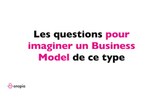 Les questions pour
imaginer un Business
Model de ce type
 