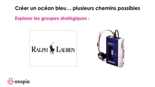 Explorer les groupes stratégiques :
Créer un océan bleu… plusieurs chemins possibles
 