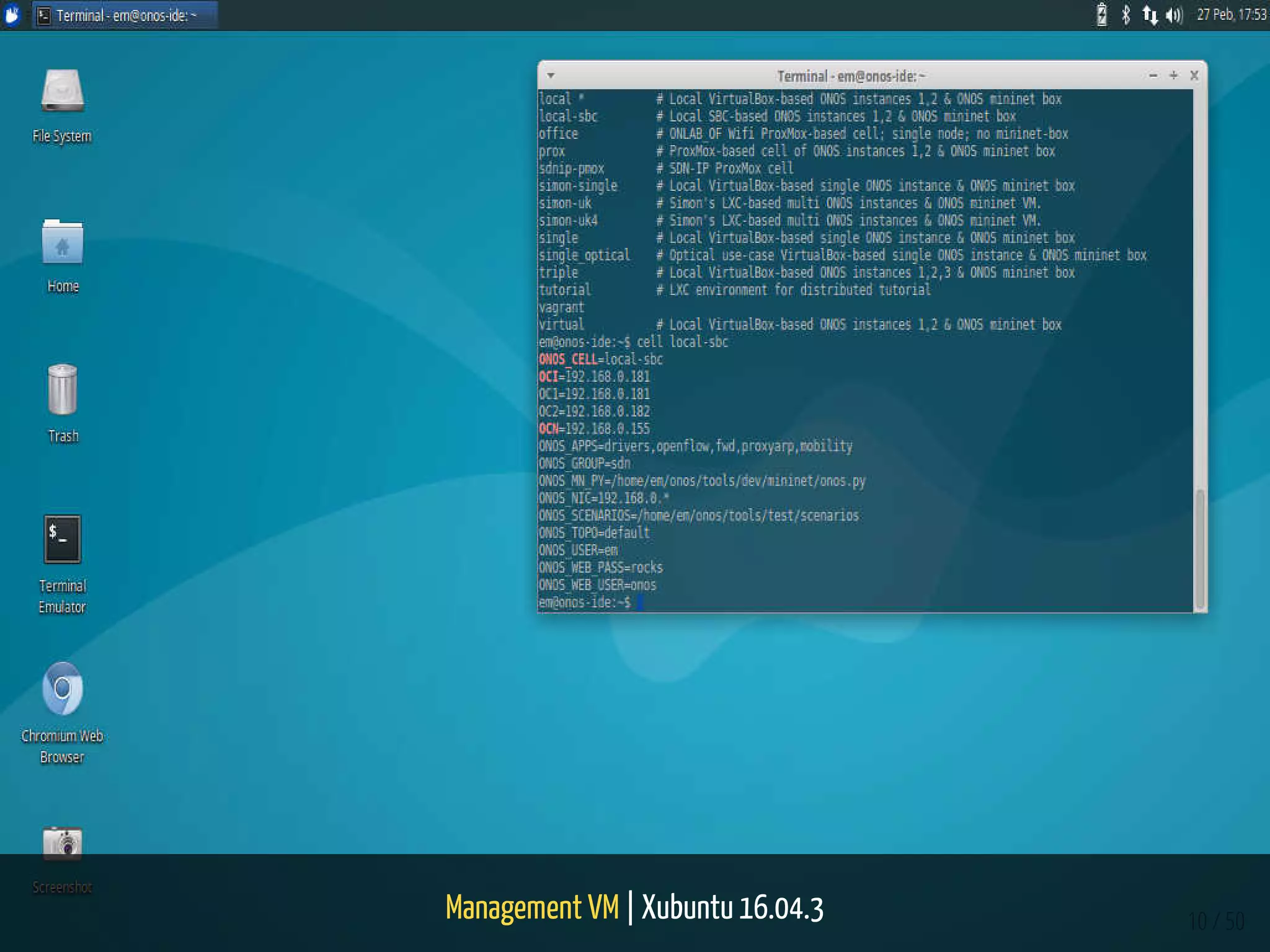 Management VM | Xubuntu 16.04.3 10 / 50
 