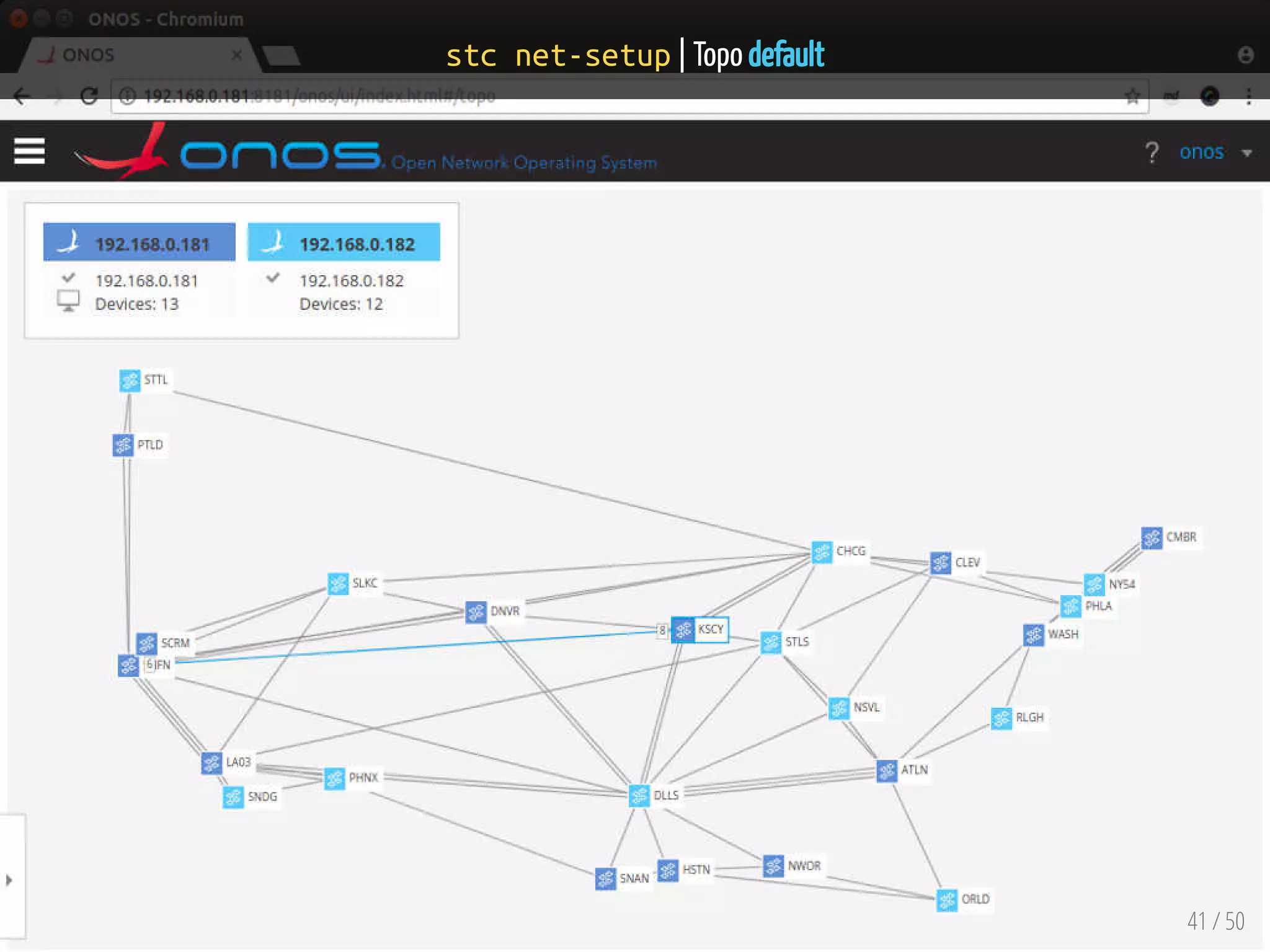 stc net-setup | Topo default
41 / 50
 