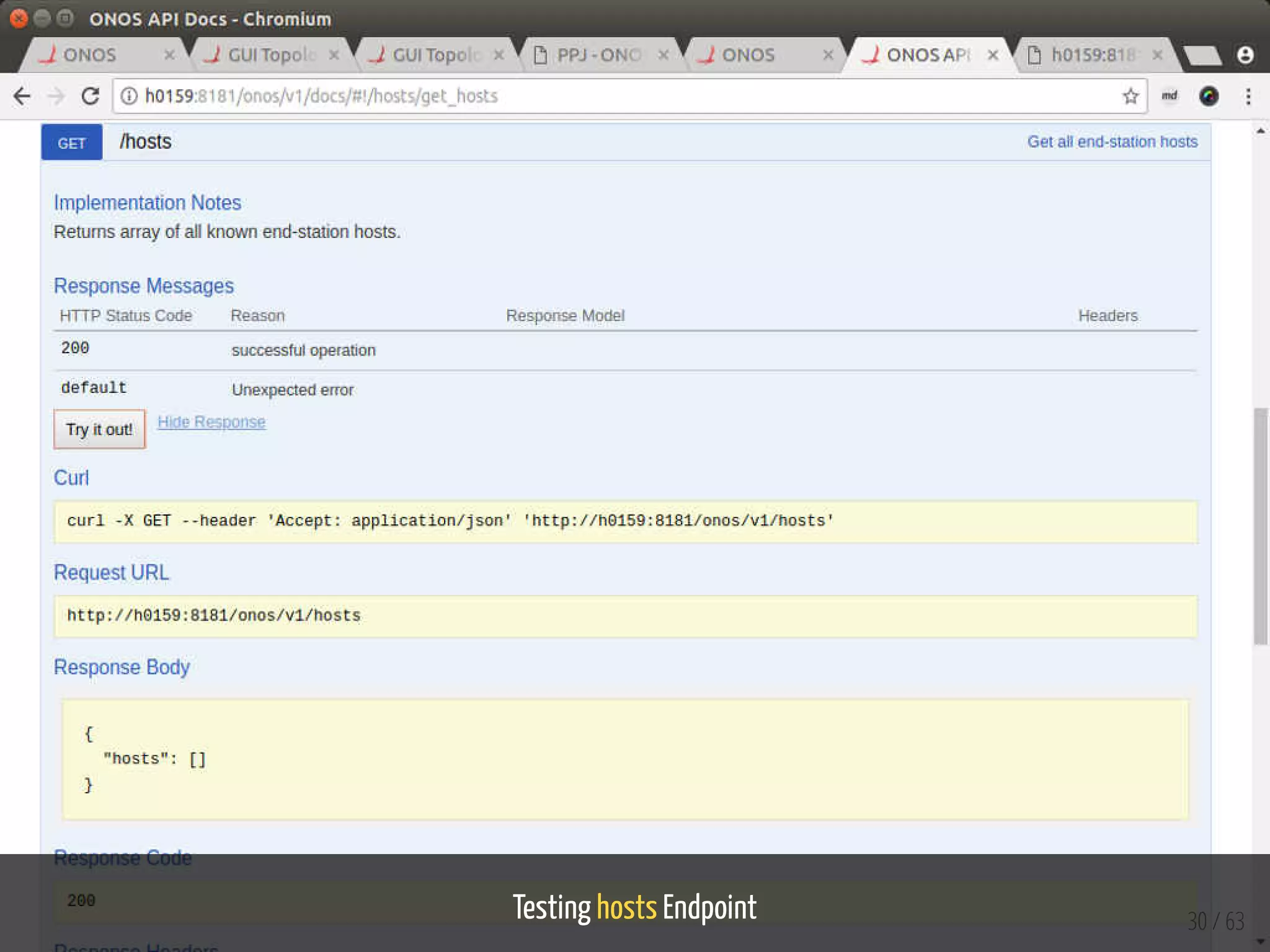 Testing hosts Endpoint 30 / 63
 