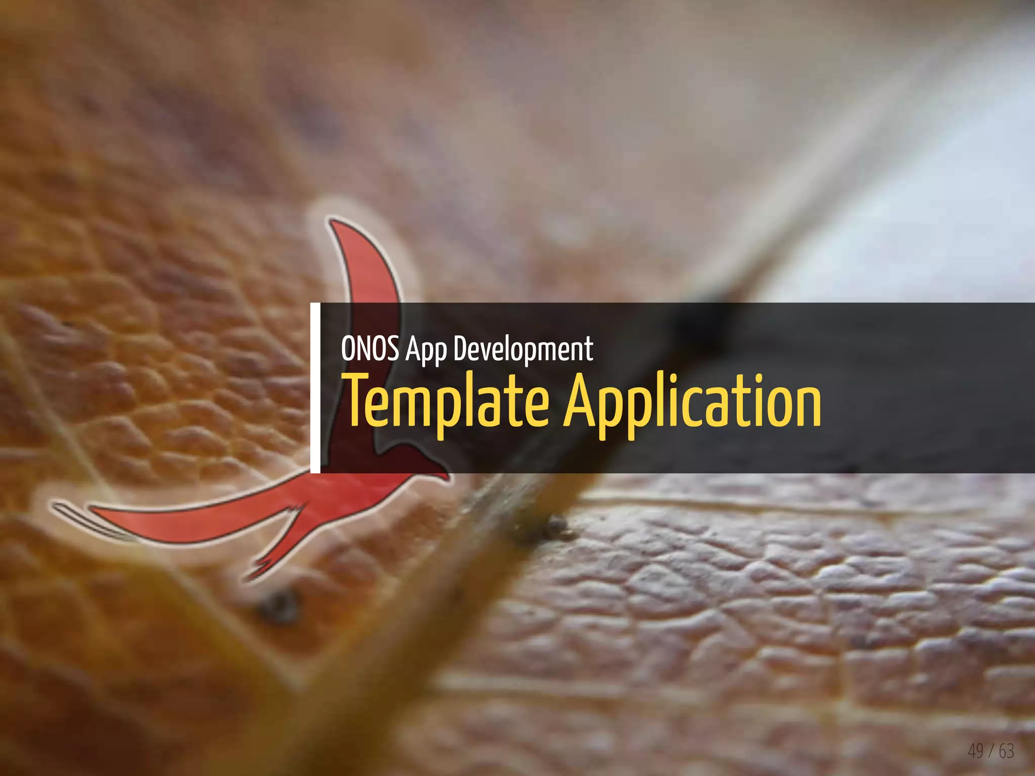 ONOS App Development
Template Application
49 / 63
 