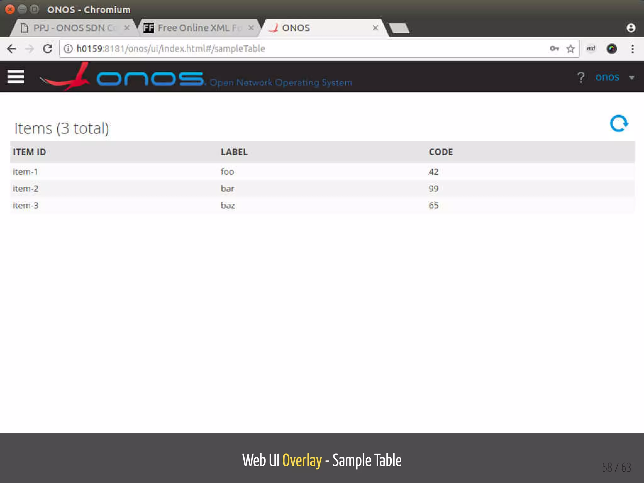 Web UI Overlay - Sample Table 58 / 63
 