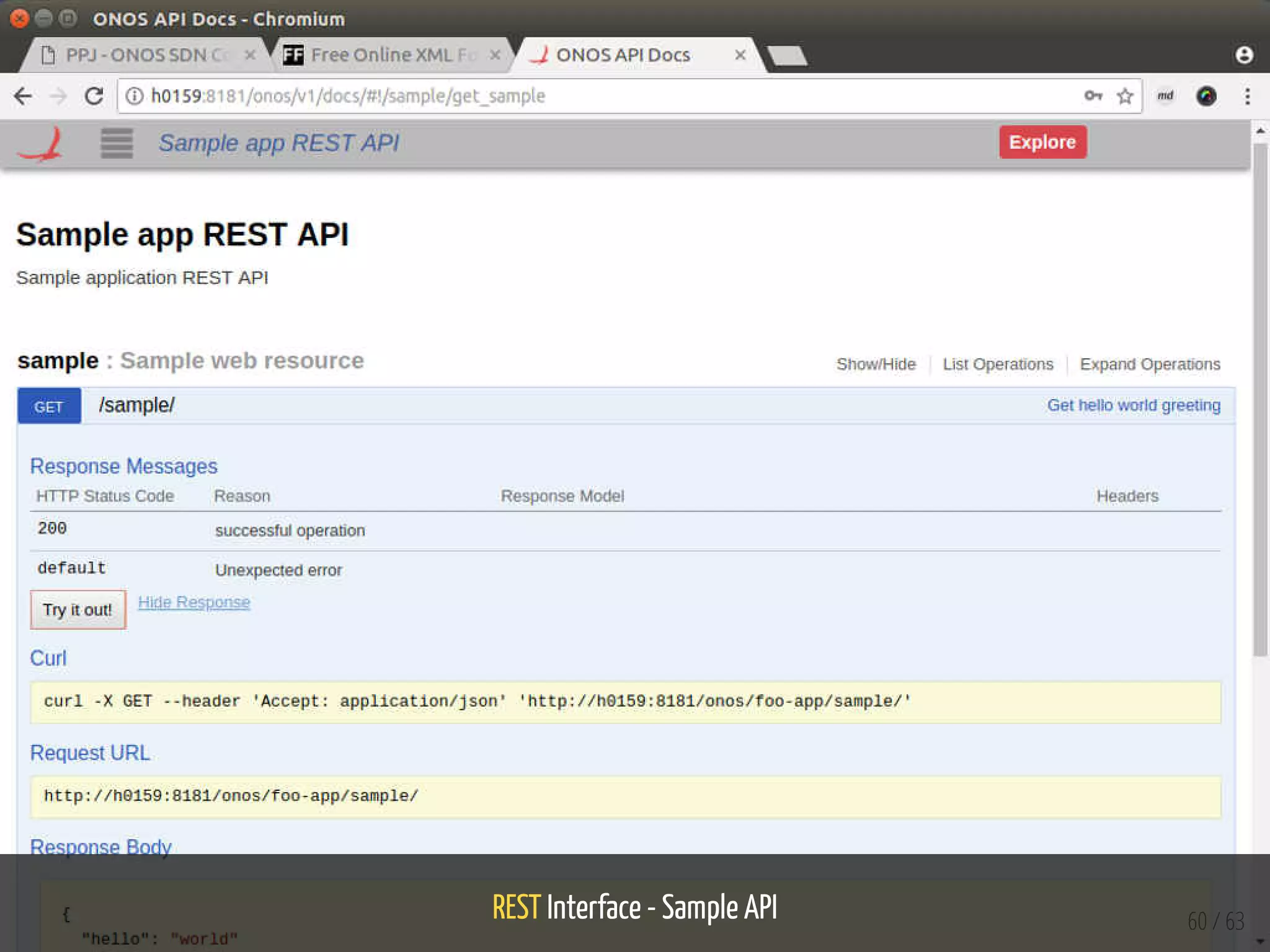 REST Interface - Sample API 60 / 63
 