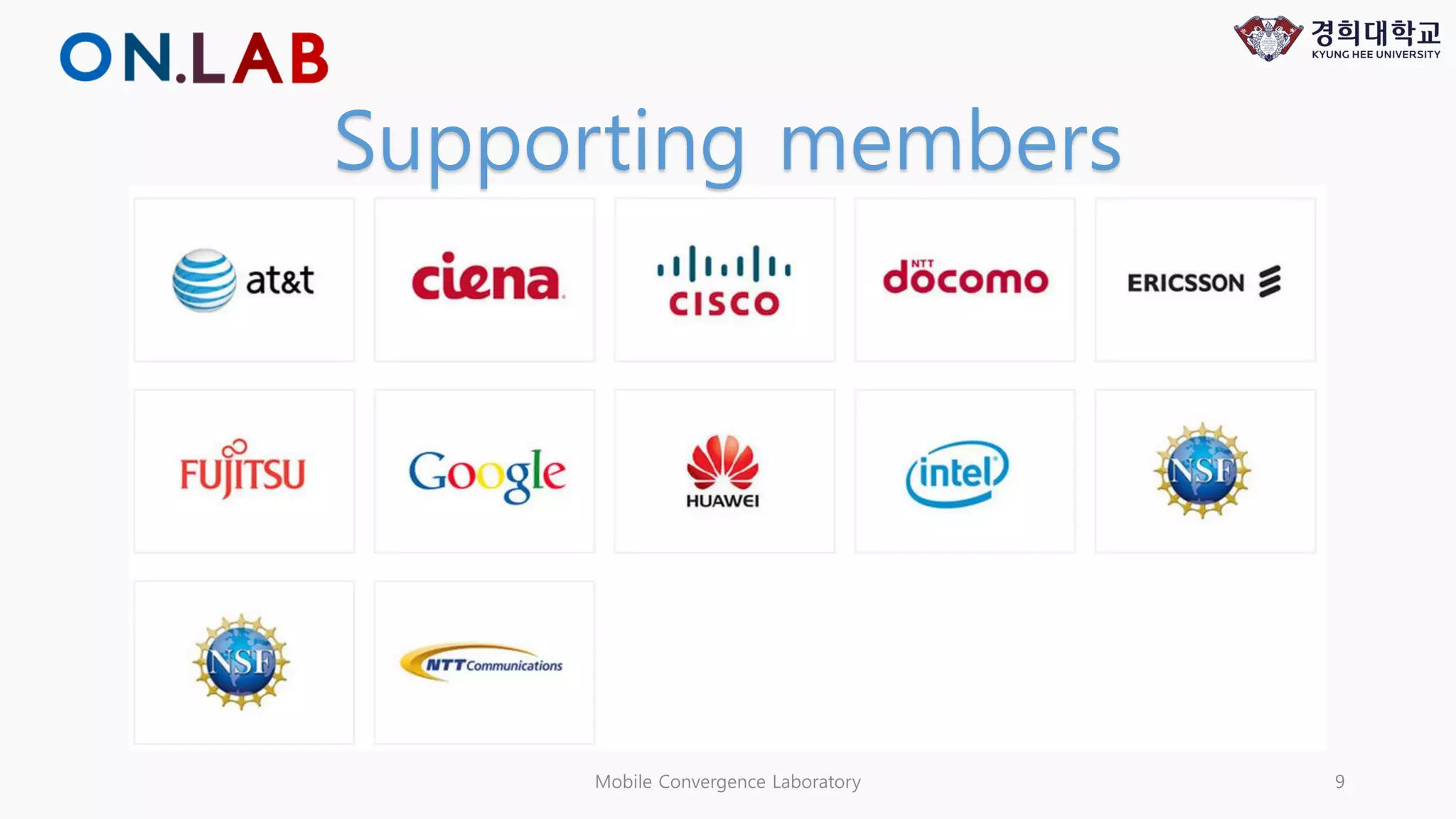 Mobile Convergence Laboratory 9
Supporting members
 
