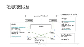確定硬體規格
Ping-Chun Huang 18
 