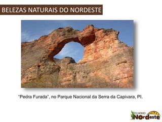 BELEZAS NATURAIS DO NORDESTE 
“Pedra Furada”, no Parque Nacional da Serra da Capivara, PI. 
 
