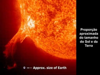 Proporção
aproximada
do tamanho
do Sol e da
   Terra
 