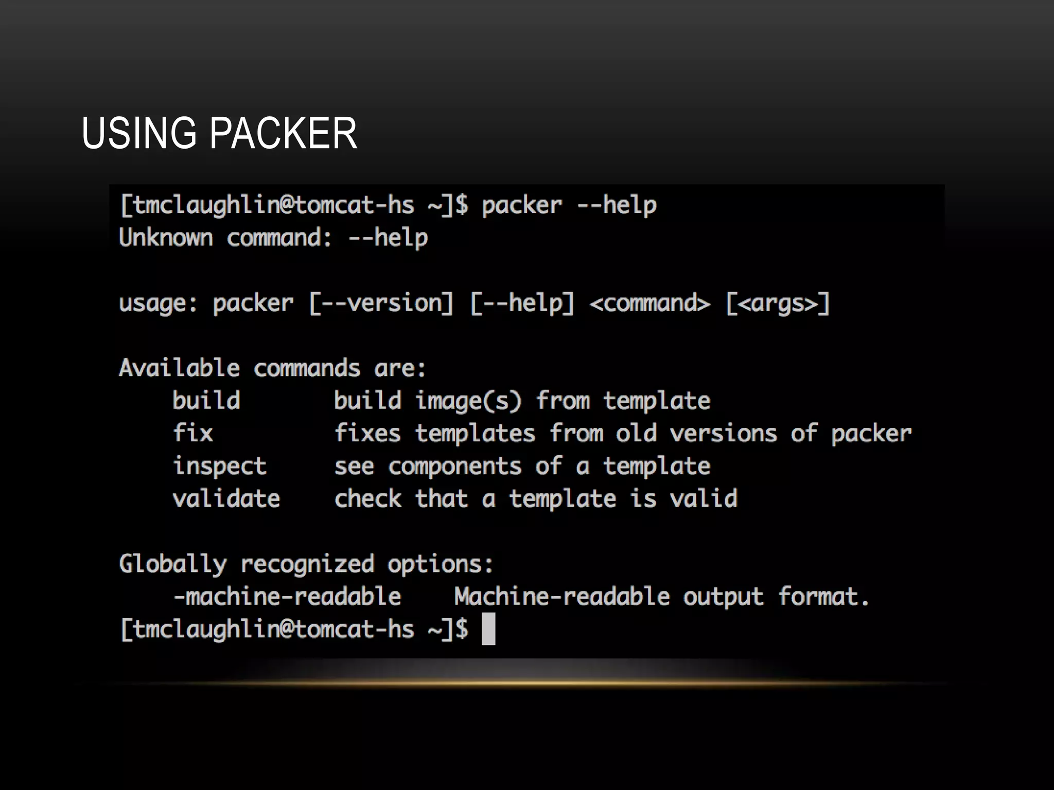 USING PACKER 
 