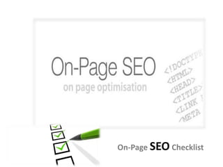 On-Page SEO Checklist
 