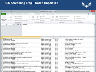 SEO Screaming Frog – Daten Import #2




                                       12
 