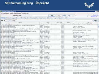 SEO Screaming Frog - Übersicht




                                 5
 