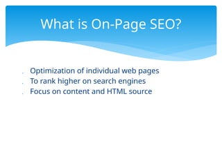 Complete Guide to On-Page SEO: Optimize Your Website for Higher ...