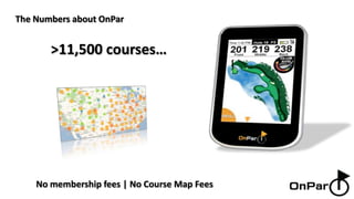 The Numbers about OnPar >12,500 courses… NO Activation fees | NO Course Map Fees 