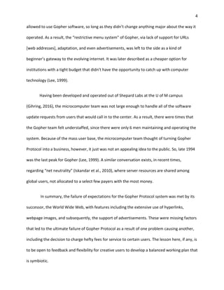 Failure: Gopher Protocol | PDF