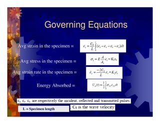 Governing Equations
                                t
             Avg strain = ∫ C the specimen =
                      u...
