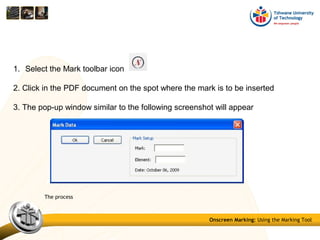Onscreen marking: using the marking tool | PPT