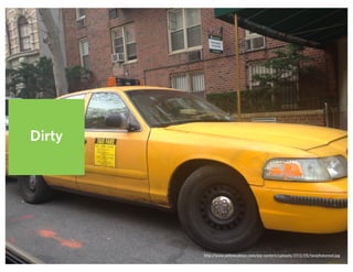 Dirty
http://www.yellowcabnyc.com/wp-content/uploads/2012/05/taxiphotomed.jpg
 