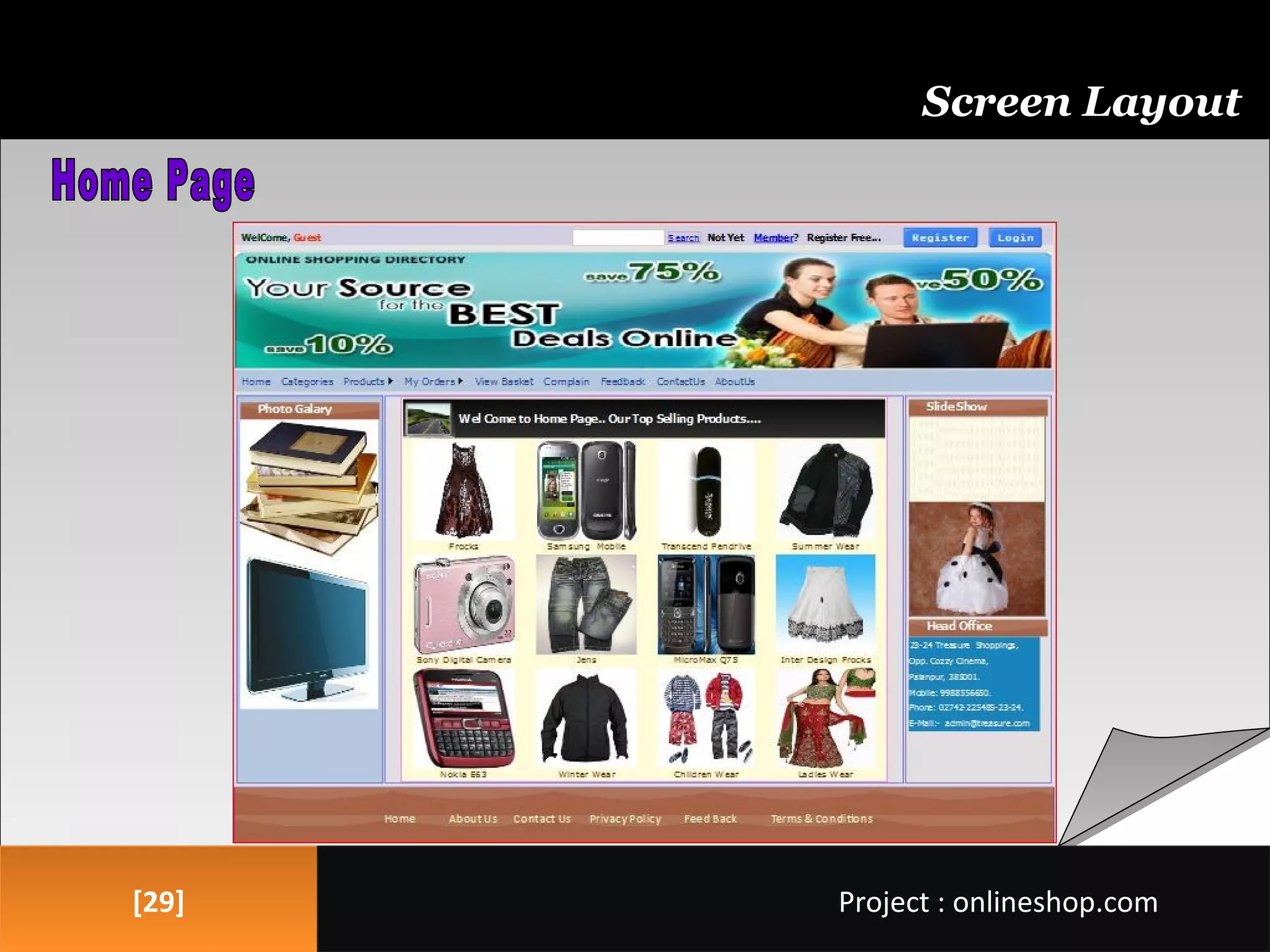 [29][29]
Screen Layout
Project : onlineshop.comProject : onlineshop.com
 