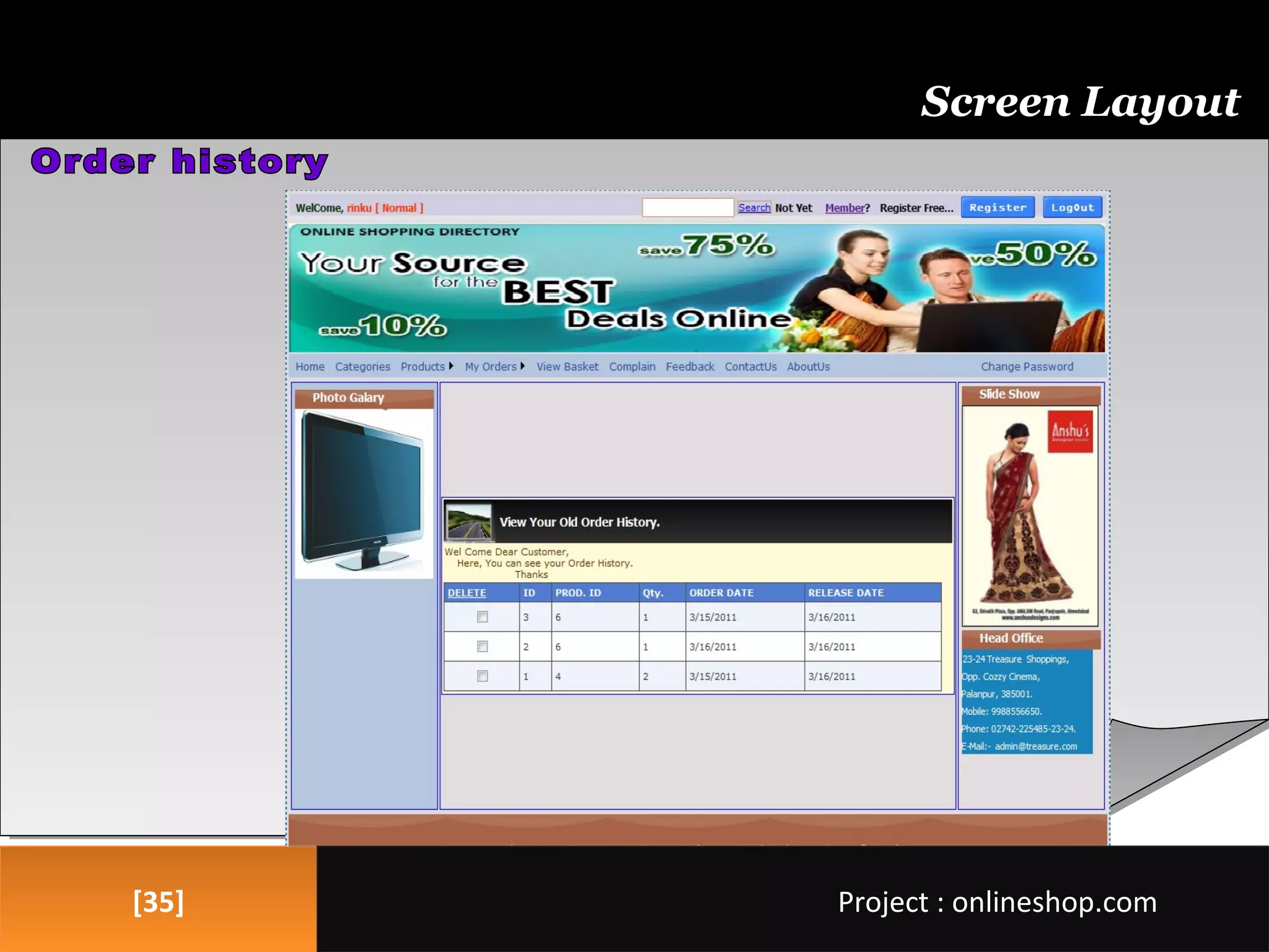 [35][35]
Screen Layout
Project : onlineshop.comProject : onlineshop.com
 