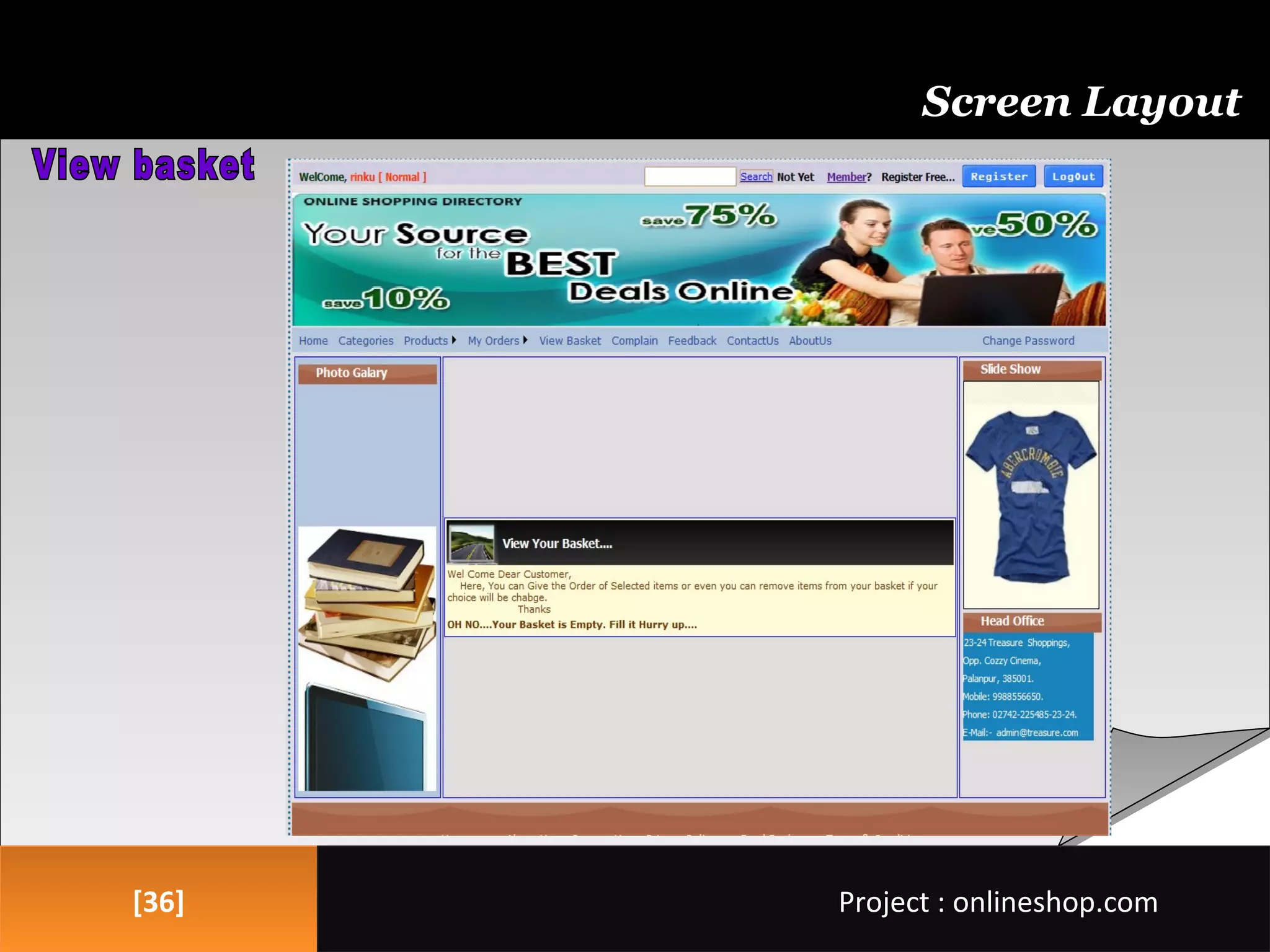 [36][36]
Screen Layout
Project : onlineshop.comProject : onlineshop.com
 